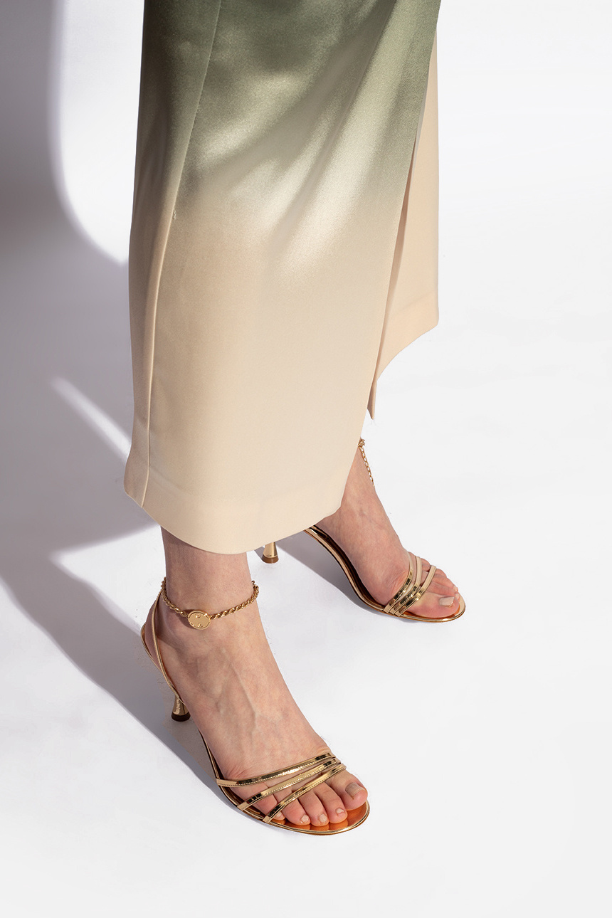 サンダル・ミュール FERRAGAMO SS25 Heeled shoes (0781090) FERRAGAMO - Jole Heeled leather sandals Gold - The Corner